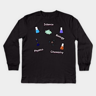 Science Sticker Pack Kids Long Sleeve T-Shirt